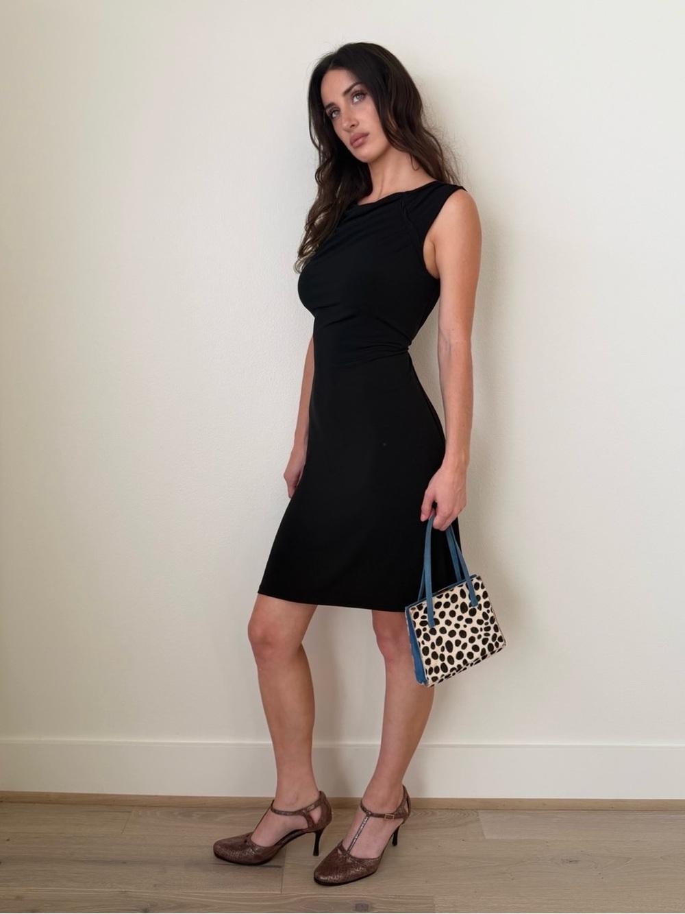 Merona Black Sleeveless Midi Sheath Dress